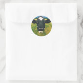 Headshot van de Friese Koe Ronde Sticker (Tas)