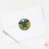 Headshot van de Friese Koe Ronde Sticker (Envelop)