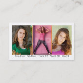 Headshot Visitekaartjes - Modellen & Actors 2 zond (Achterkant)