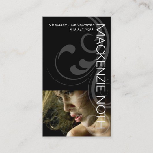 Headshot voor Songwriter van de Vocalist Zanger Visitekaartje (Voorkant)