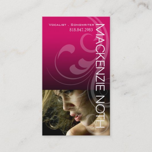 Headshot voor Vocalist Songwriter Singer Visitekaartje (Voorkant)