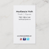 Headshot voor Vocalist Songwriter Singer Visitekaartje (Achterkant)