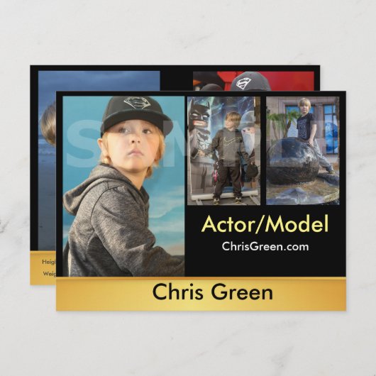 Headshot Zed/Comp Kaarten Modellen Acteurs (Voorkant / Achterkant)