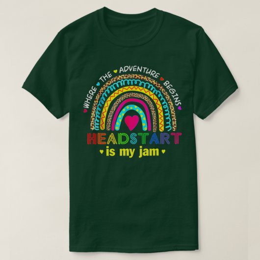 Headstart is mijn JamTerug naar school regenboogle T-shirt (Design voorkant)