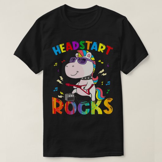 Headstart Rocks Unicorn Kind terug naar school T-shirt (Design voorkant)