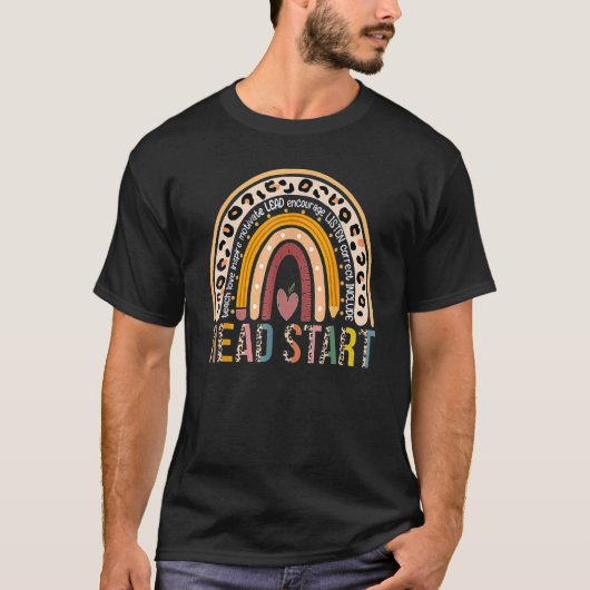 Headstart Teacher Rainbow Early Childhood 100 Days T-shirt (Voorkant)