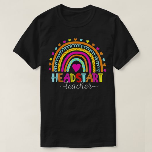 Headstart Teacher Squad Rainbow Cute Teacher Back  T-shirt (Design voorkant)