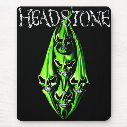 HEADSTONE 5 Green Skull Mousepad Muismat (Voorkant)