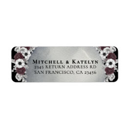 Headstone Floral Dark Gothic Wedding Address Etiket