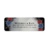 Headstone Floral Dark Gothic Wedding Address Etiket (Voorkant)