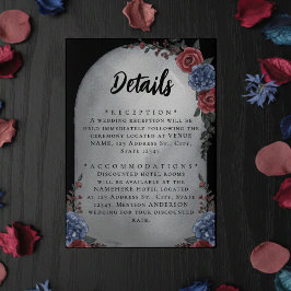 Headstone Floral Gothic Wedding Details Informatiekaartje