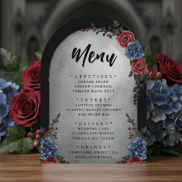 Headstone Floral Gothic Wedding Menu Kaart