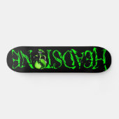 HeADSTONE Green Skull Logo Skateboard (Horizontaal)
