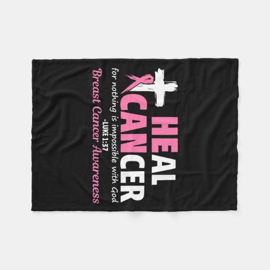 Heal Cancer Christian Believe God Breast Cancer Aw Fleece Deken (Voorkant (Horizontaal))