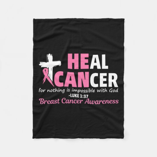 Heal Cancer Christian Believe God Breast Cancer Aw Fleece Deken (Voorkant)