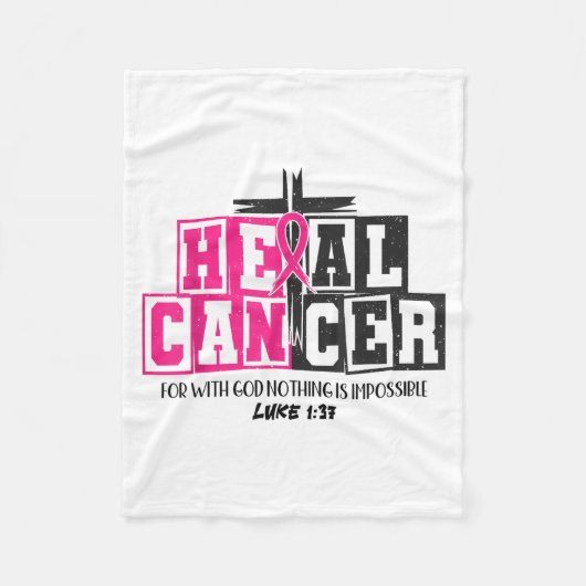 Heal Cancer Christian Believe God Breast Cancer Aw Fleece Deken (Voorkant)