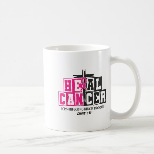 Heal Cancer Christian Believe God Breast Cancer Aw Koffiemok (Rechts)