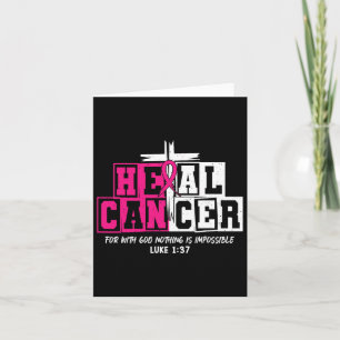 Heal Cancer Jesus Christelijk Roze Borstkanker AWA Kaart