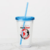 Heal de planeet, omhels duurzaamheid acryl drinkbeker (Achterkant)
