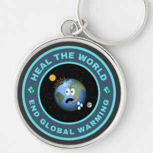 Heal de wereld. Eind opwarming Sleutelhanger