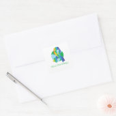 Heal de wereld vierkante sticker (Envelop)
