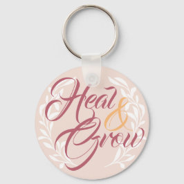 Heal & Grow vrouwelijke roze kalligrafie Sleutelhanger