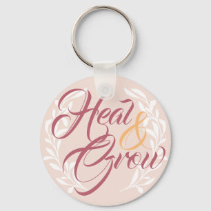 Heal & Grow vrouwelijke roze kalligrafie Sleutelhanger