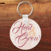 Heal & Grow vrouwelijke roze kalligrafie Sleutelhanger (Voorkant)