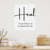 Heal Inspirational Quote Wall Print (Keuken)