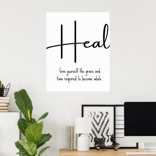 Heal Inspirational Quote Wall Print (Thuiskantoor)