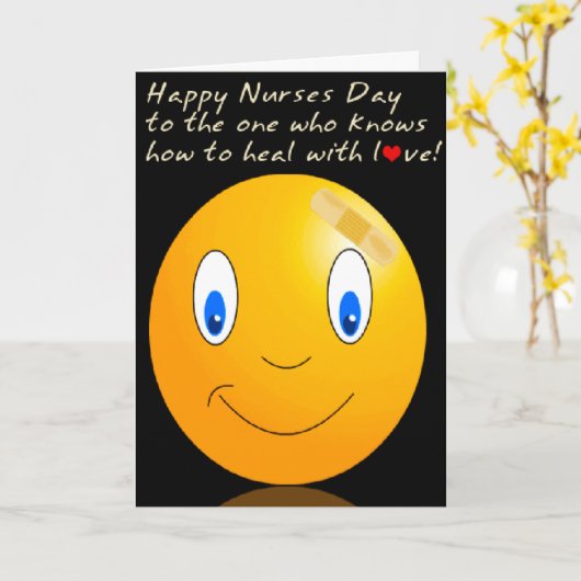 Heal met liefde Nurses Day Wenskaart Kaart (Gele Bloem)