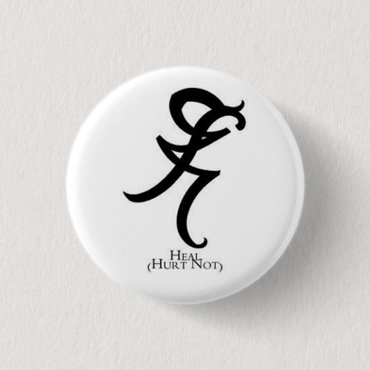 Heal Rune Mortal Instruments Ronde Button 3,2 Cm (Voorkant)