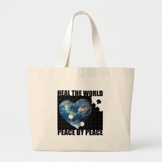 Heal the World Bag Grote Tote Bag (Voorkant)