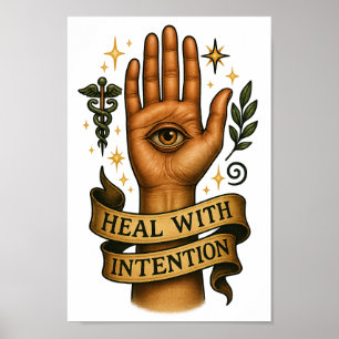 Heal with Intention – Spirituele energie healing P Poster
