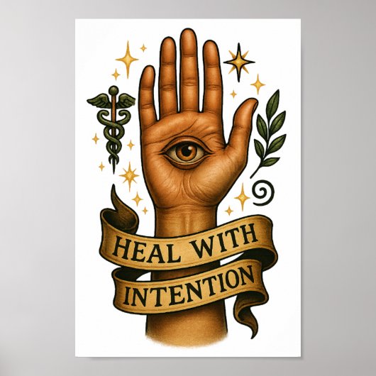 Heal with Intention – Spirituele energie healing P Poster (Voorkant)