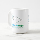 Heal your mind. Press play Koffiemok (Voorkant links)