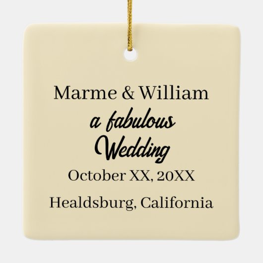 Healdsburg bruiloft Ornament (Achterkant)