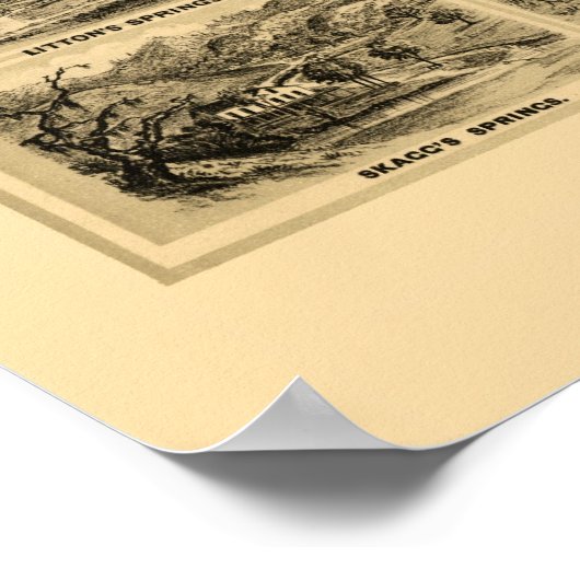 Healdsburg, CA Panoramic Map - 1876 Poster (Hoek)