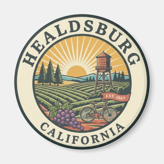 Healdsburg California Reis Magneet (Voorkant)