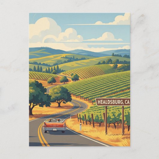 Healdsburg California Travel Briefkaart (Voorkant)