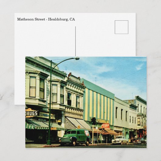 Healdsburg Californië vintage  Briefkaart (Voorkant / Achterkant)