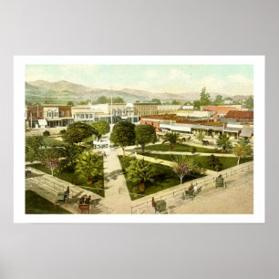 Healdsburg Stadsplein Poster Print