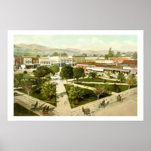 Healdsburg Stadsplein Poster Print (Voorkant)