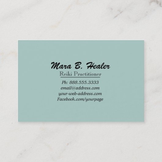 *~* Healer Hand Radiating Love and Light Energy Visitekaartje (Achterkant)