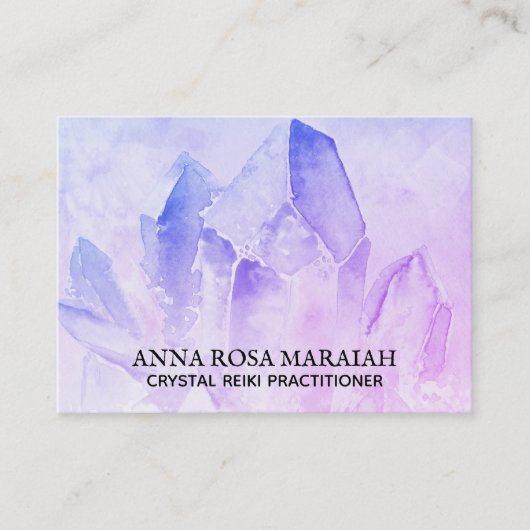 *~* Healer Reiki Yoga Crystal Healer Amethyst Visitekaartje (Voorkant)