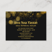 *~* Healer Therapist Gold Glitter Bubbles op zwart Visitekaartje (Achterkant)