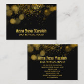 *~* Healer Therapist Gold Glitter Bubbles op zwart Visitekaartje (Voorkant / Achterkant)