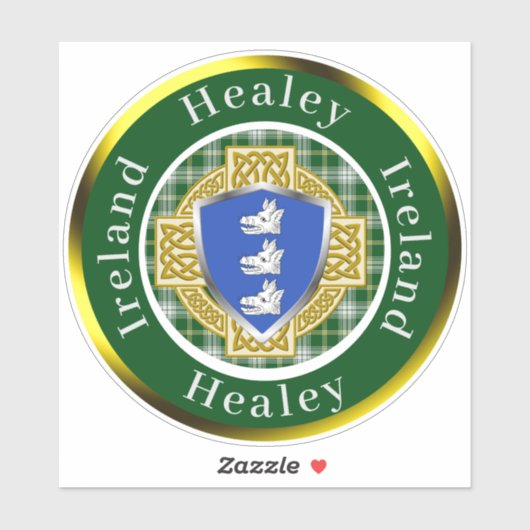 Healey Shield & Celtic Cross gepersonaliseerd Sticker (Vel)
