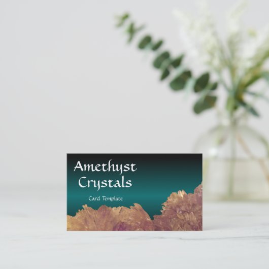 Healing Amethyst Crystals Visitekaartje (Staand voorkant)