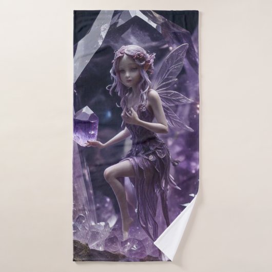 Healing Amethyst kristallen Fairy Badhanddoek (Badhanddoek)